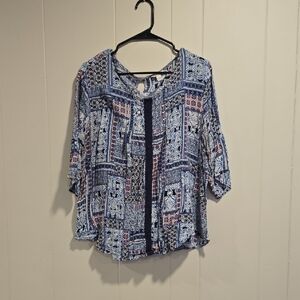 Cato Multicolor Patchwork Blouse